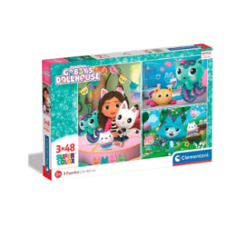 Puzzle Gabby's Dollhouse 3x48pcs