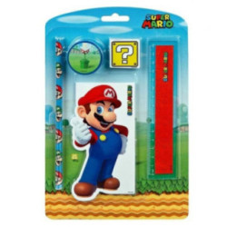 Conjunto papelaria Super Mário 5pcs