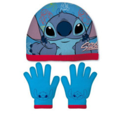 Conjunto gorro e luvas Stitch