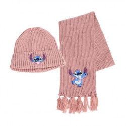 Conjunto gorro e cachecol Stitch