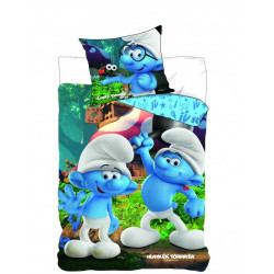 Conjunto de cama solteiro Les Schtroumpfs