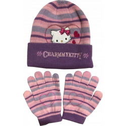 Conjunto gorro e luvas Charmmy Kitty