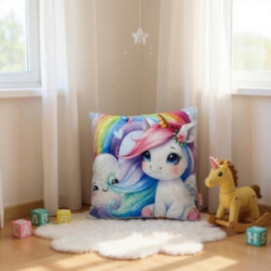 Almofada quadrada Unicórnio