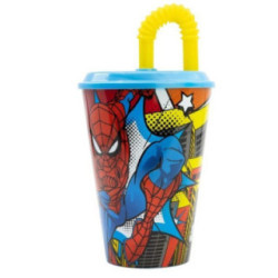 Copo com palha Spiderman